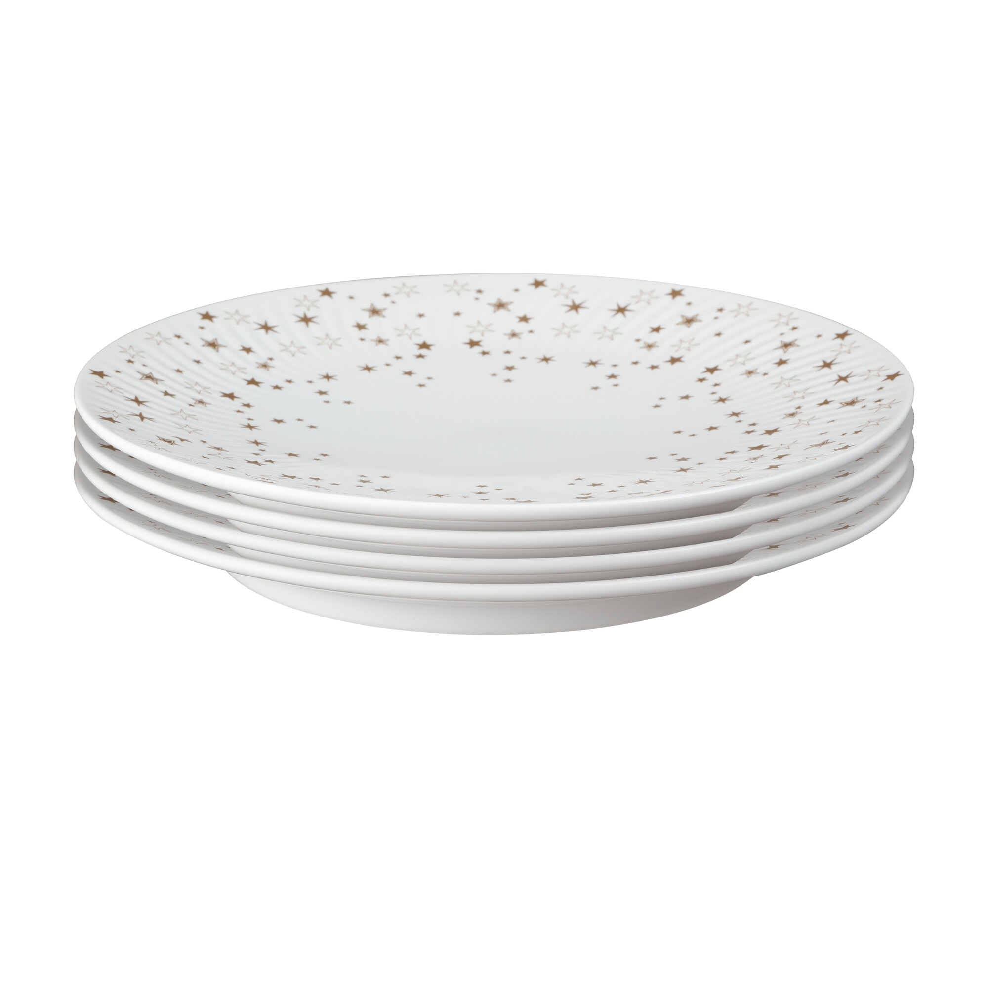 Product photograph of Porcelain Arc White Stars Dinner Plate Set Of 4 from Denby Retail Ltd
